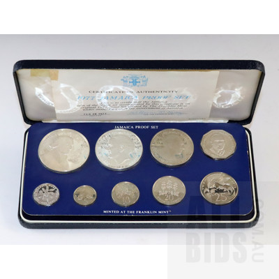 1977 Jamaica Proof Set Incl Silver $5 and $10