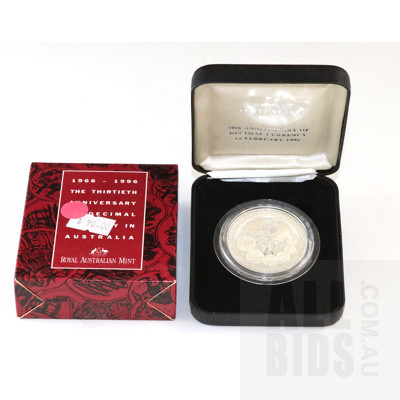 1996 $1 Silver Proof Coin - 30th Anniv of Decimal Currency