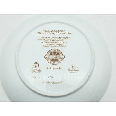 Six Limited Edition Moliver Collection Banjo Paterson Plates