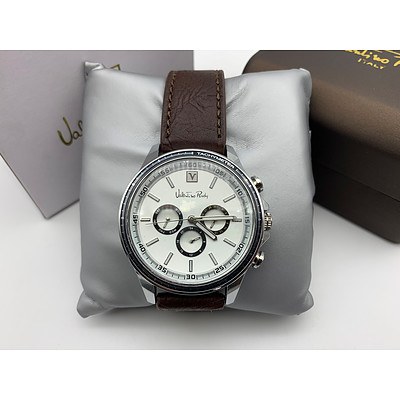 Valentino Rudy Men's Watch with Genuine Leather Band - Brand New