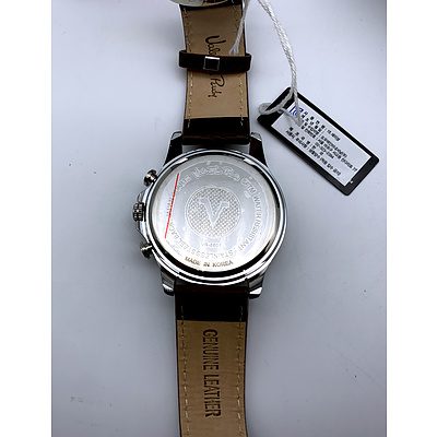 Valentino Rudy Men's Watch with Genuine Leather Band - Brand New