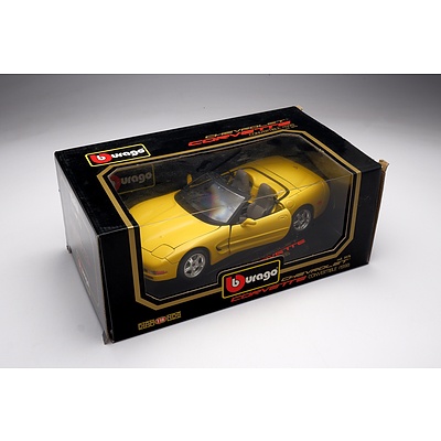 Burago 1:18 Diecast 1998 Chevrolet Corvette Convertible in Display Box