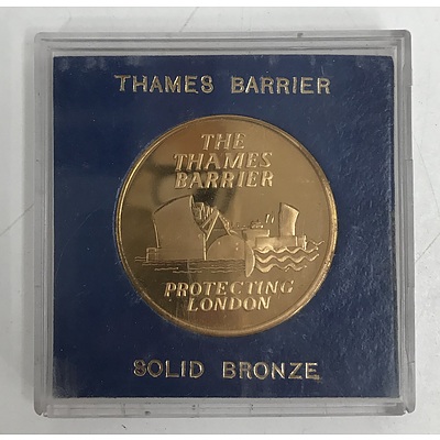 Thames Barrier Solid Bronze Coin