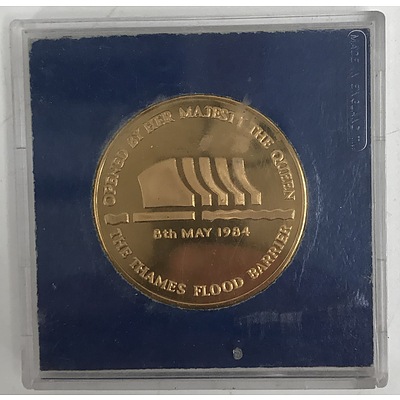 Thames Barrier Solid Bronze Coin