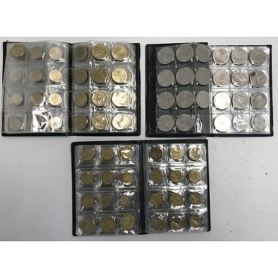 3 Small Folders of Assorted Australian Coins, $2, $1 and 50 Cent Coins