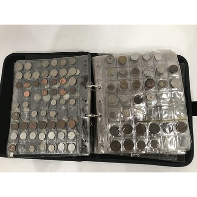 Large Collection of Australian & Foreign Notes and Coins - in Folder