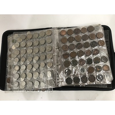 Large Collection of Australian & Foreign Notes and Coins - in Folder