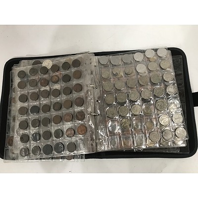 Large Collection of Australian & Foreign Notes and Coins - in Folder