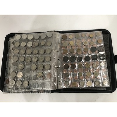 Large Collection of Australian & Foreign Notes and Coins - in Folder