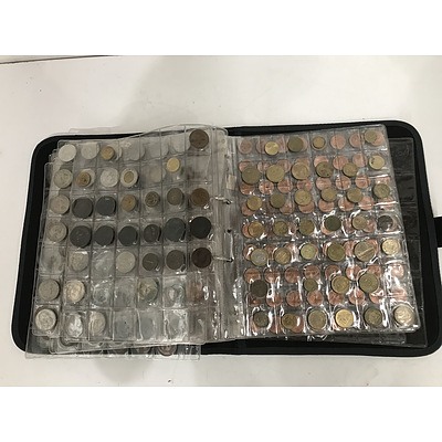 Large Collection of Australian & Foreign Notes and Coins - in Folder