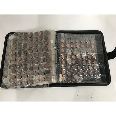 Large Collection of Australian & Foreign Notes and Coins - in Folder