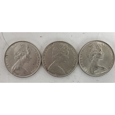 1966 Round 50c Pieces - Lot of 3