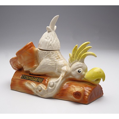 Ettamogah Pub Port in Ceramic Cockatoo Decanter with Timber Box