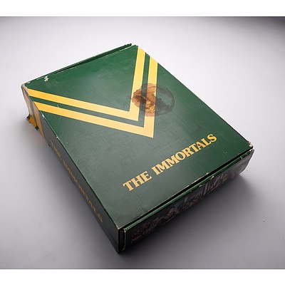 Boxed Four Bottle Set of 1977 Elliotts Wines Rugby League Immortals - Churchill, Gasnier, Raper, Fulton