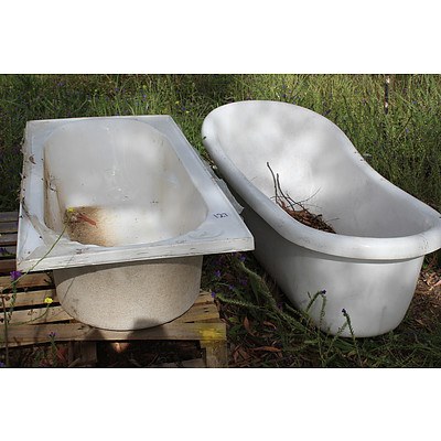 1500mm Fiberglass Bath Tubs x 2