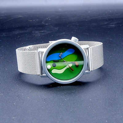 Boxed French Akteo Golf Themed Watch, Deisgned by JC Mareschal