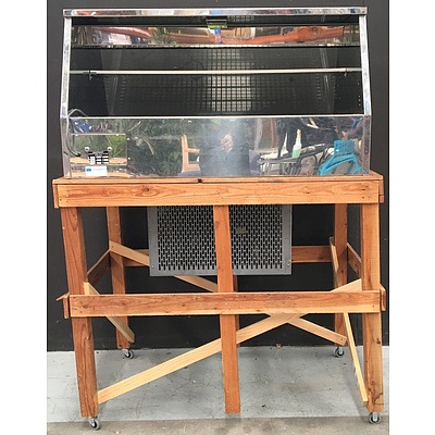 Austheat RHZX4 Stainless Steel Glass Fronted Refrigerated Display On Trolley