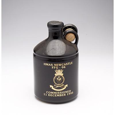 HMAS Newcastle FFG-06  Commemorative Port in Stoneware Decanter