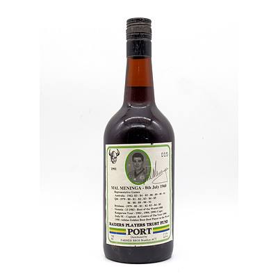 Vintage Canberra Raiders Players Trust Fund 1991 Commemorative Port - 'Mal Meninga'