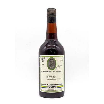 Vintage Canberra Raiders Players Trust Fund 1991 Commemorative Port - 'Gary Coyne'