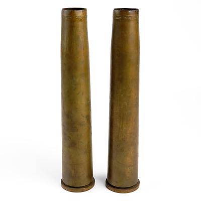 Two Vintage 40mm Cartridge Shells