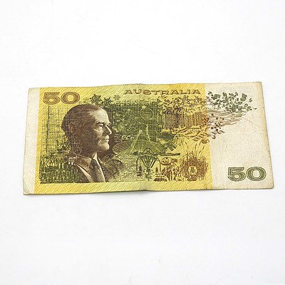 Australian Knight/ Wheeler $50 Note, YCF871577