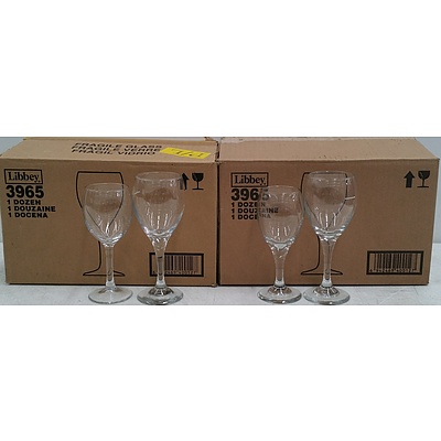 Libby 251ml Stemmed Wine Glasses - Lot of 22 - Brand New