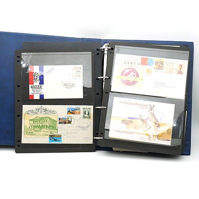 Collection of Australian and International First Day Covers in Hagner Album, Including 1982 Ashes