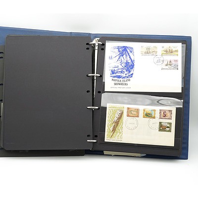 Collection of Australian and International First Day Covers in Hagner Album, Including 1982 Ashes