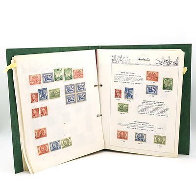 Folder of Australian Pre Decimal Stamps, Kangaroo Series, George V, 1932 Opening of Sydney Harbour Bridge and More