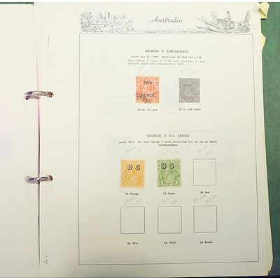 Folder of Australian Pre Decimal Stamps, Kangaroo Series, George V, 1932 Opening of Sydney Harbour Bridge and More