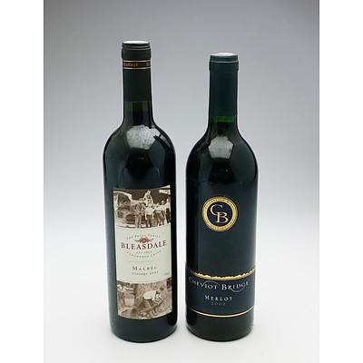 Cheviot Bridge 2002 Merlot and Bleasdale 2003 Malbec (2)