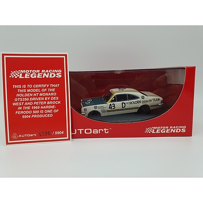 AUTOart - 1969 Holden HT GTS350 Monaro Des West & Peter Brock 4596/5904 1:43 Scale Model Car