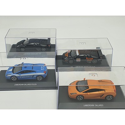 High Speed - Set of Four Lamborghini's 1:43 Scale Model Cars