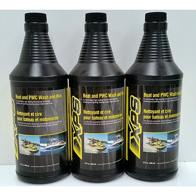 3 Bottles Of Boat And PWC Wash And Wax -Brand New- RRP $18.59 Each