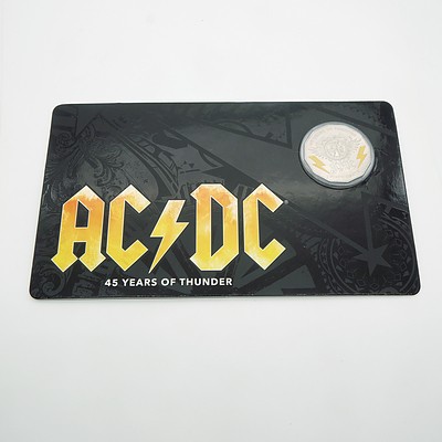 2018 ACDC 45 Years of Thunder 50 Cent Carded Coin