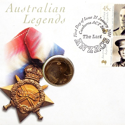 Three Australian Legends The Last ANZACs First Day Covers with $1 Commemorative Coin