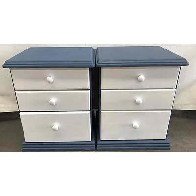 Pair Of Painted Pine Bedside Tables
