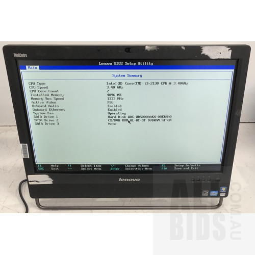 Lenovo ThinkCentre M92z Intel Core i3 (2130) 3.40GHz CPU 23-Inch All-in-One Computer