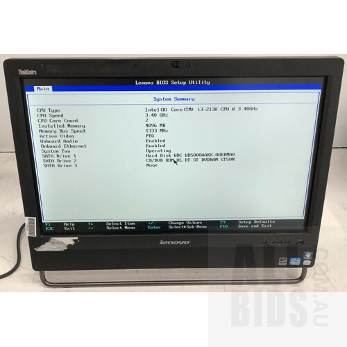 Lenovo ThinkCentre M92z Intel Core i3 (2130) 3.40GHz CPU 23-Inch All-in-One Computer