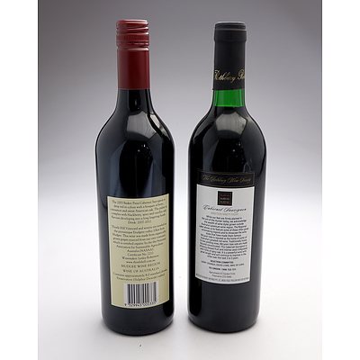 Rothbury Wine Society 1998 McLaren Vale Cabernet Sauvignon and Thistle Hill Mudgee District 2003 Basket Press Cabernet Sauvignon - Two Bottles (2)