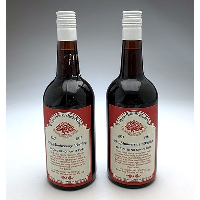 Telopea Park High School 60th Anniversary Tawny Port - Lot of Two Bottles (2)