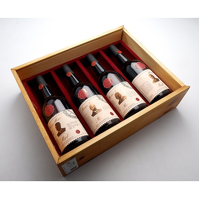 Boxed Four Bottle Set of Wyndham Estate Prime Ministers Port - Fisher, Cook, Hughs, Bruce
