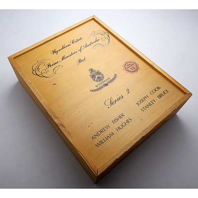Boxed Four Bottle Set of Wyndham Estate Prime Ministers Port - Fisher, Cook, Hughs, Bruce