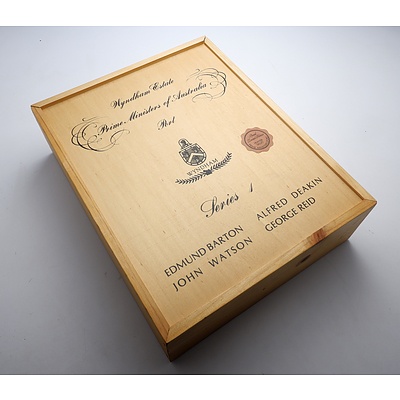 Boxed Four Bottle Set of Wyndham Estate Prime Ministers Port - Barton, Deakin, Watson, Reid