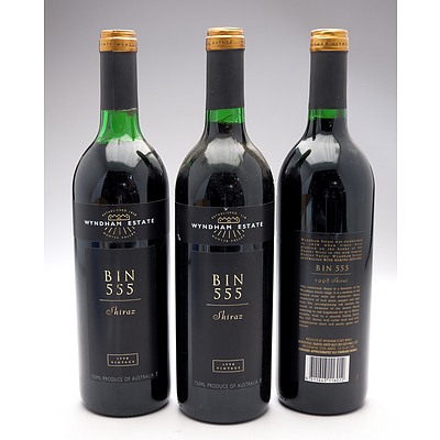 Wyndham Estate Bin 555 1998 Shiraz - Lot of Three Bottles (3)