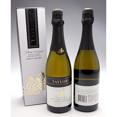 Taylors Bottle Fermented Pinot Noir Chardonnay Brut Cuvee - Lot of Two Bottles (One Boxed)