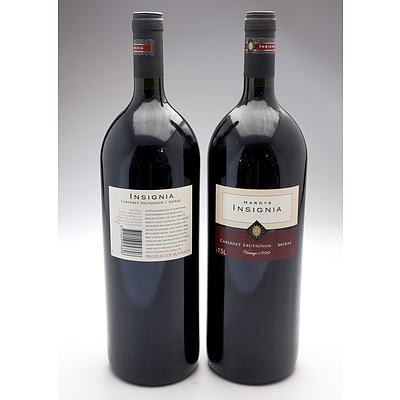 Hardys Insignia 1999 Cabernet Sauvignon Shiraz 1.5L - Lot of Two Bottles (2)