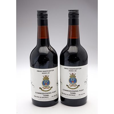 HMAS Shepparton AGSC-03 Commissioning Port - Lot of Two Bottles (2)