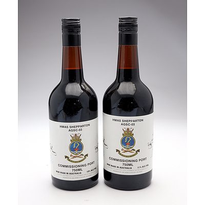 HMAS Shepparton AGSC-03 Commissioning Port - Lot of Two Bottles (2)